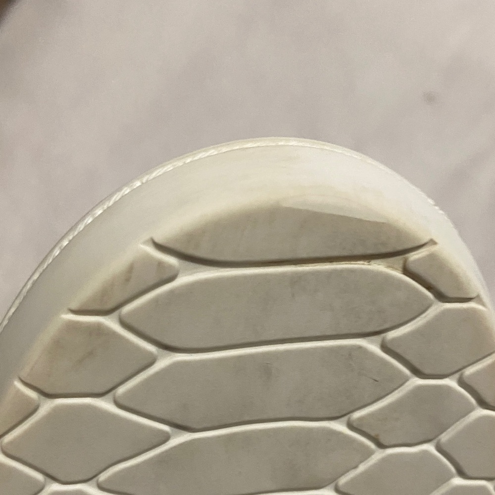 Jimmy Choo Off-White Leather Low-Top Sneakers with Silver Accents - Picture 10 of 11